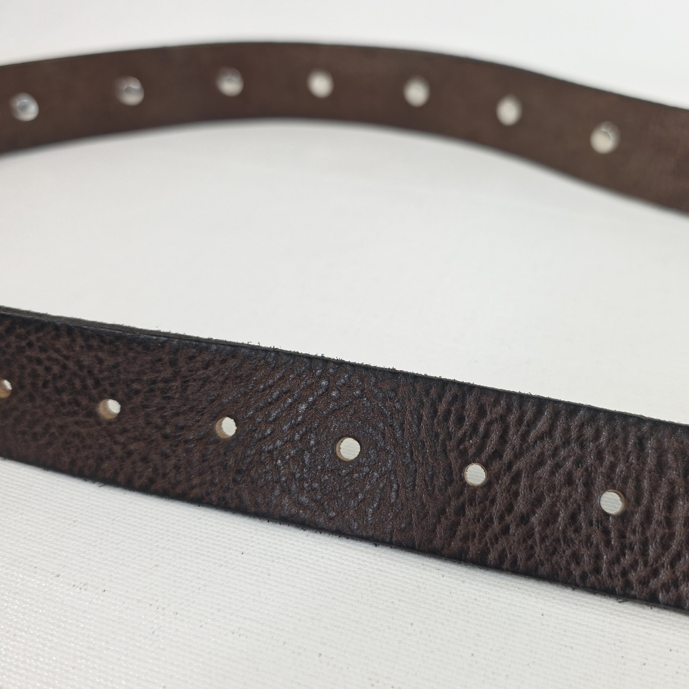 Free People Rhodes Stud Belt Brown Silver Studs Size M/L NWT 100% Leather - Picture 6 of 10